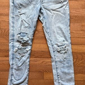 Distressed Light Blue Jeans
